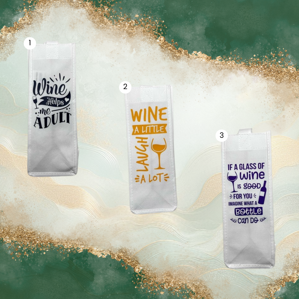 Wine Bottle Bags - White