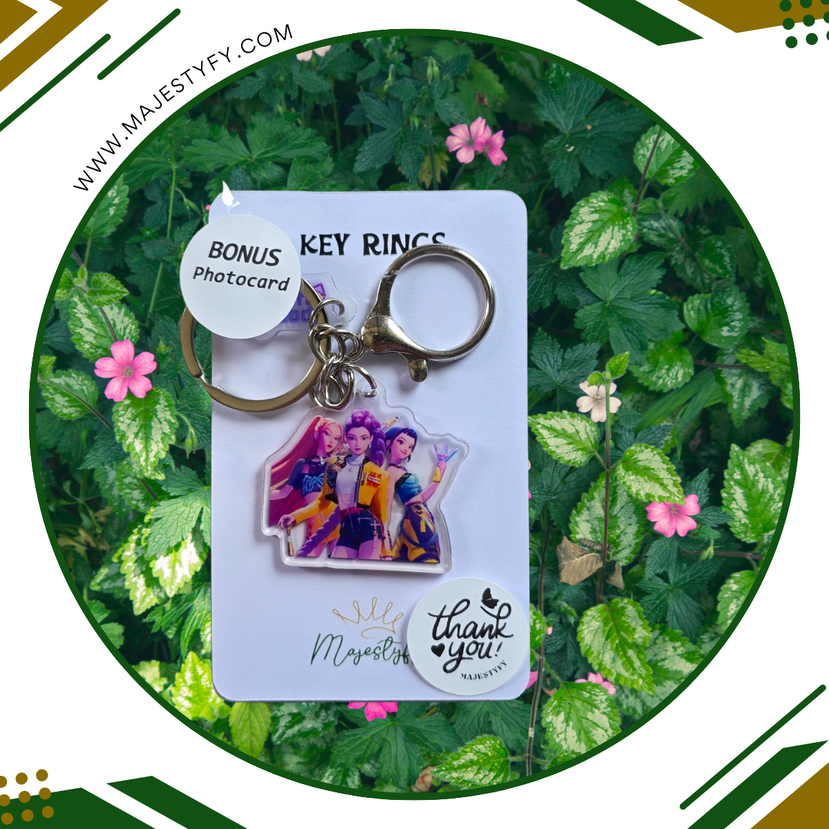 Kpop Demon Hunter Keychains (Bonus Photo Card)