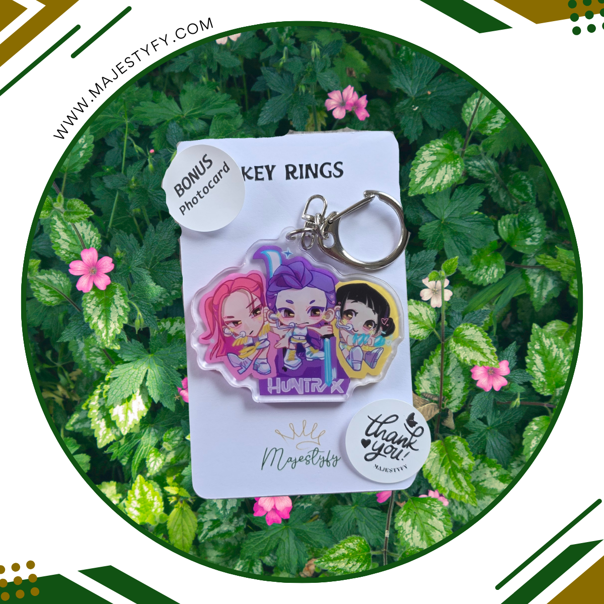Kpop Demon Hunter Keychains (Bonus Photo Card)
