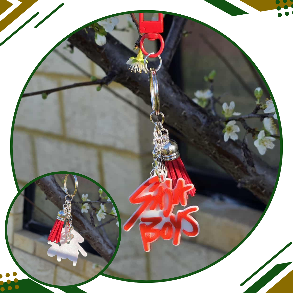 (Red) Saja Boys Beaded Key Chain