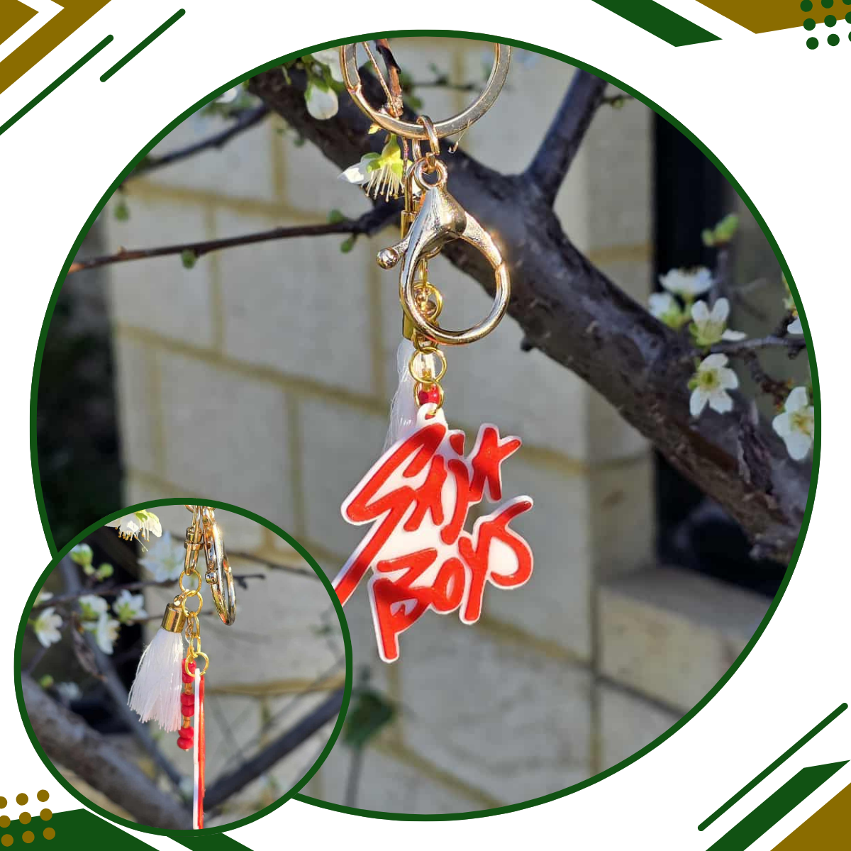 (Red) Saja Boys Beaded Key Chain
