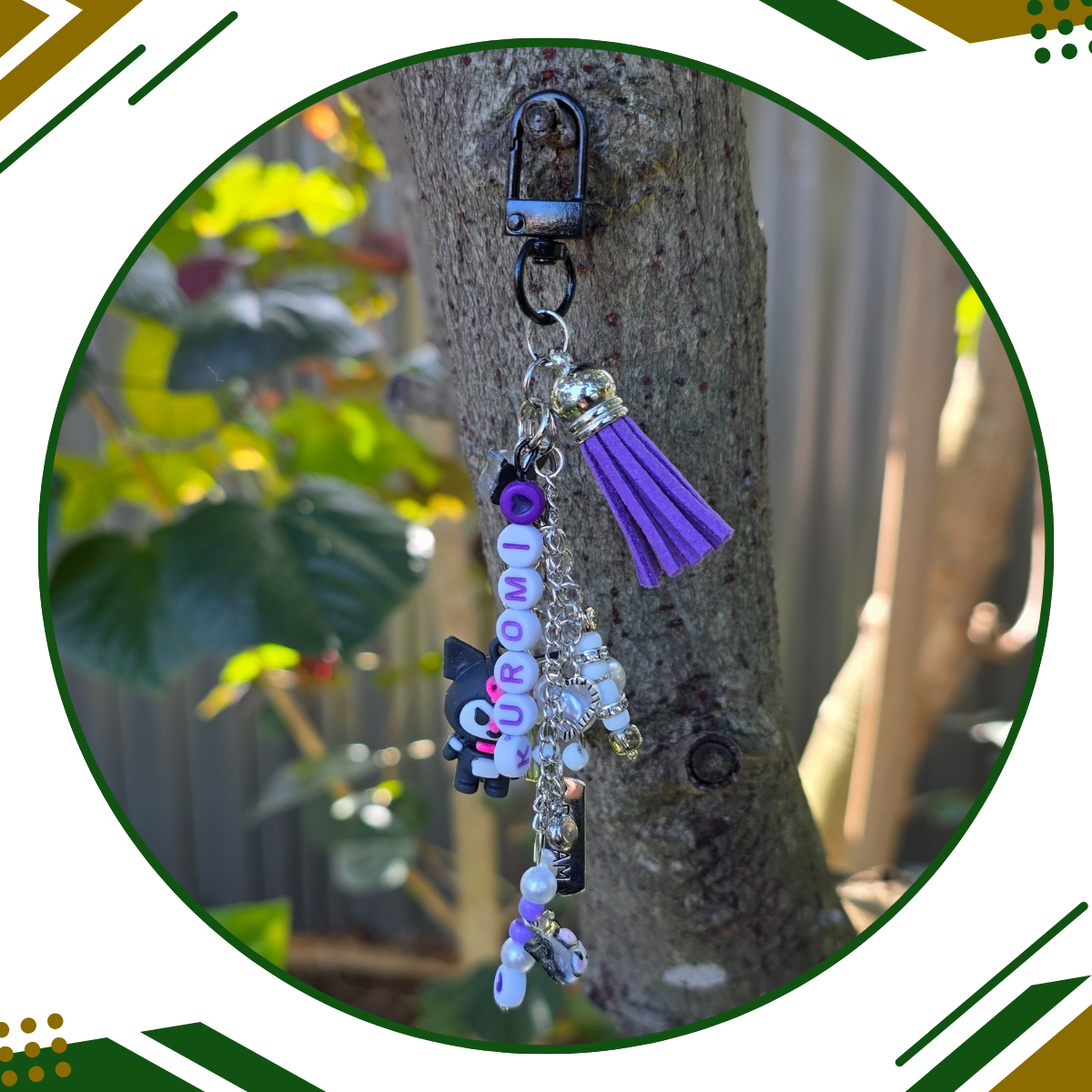 Kuromi Beaded Key Chain